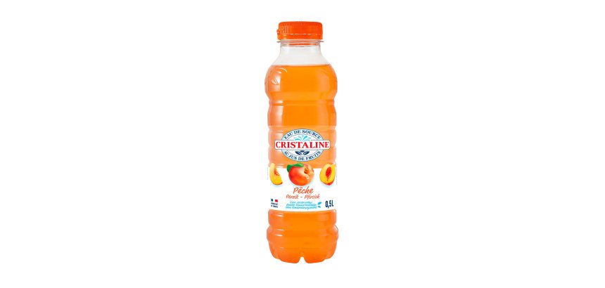 Eau Cristaline pêche 50 cl - 24 bouteilles