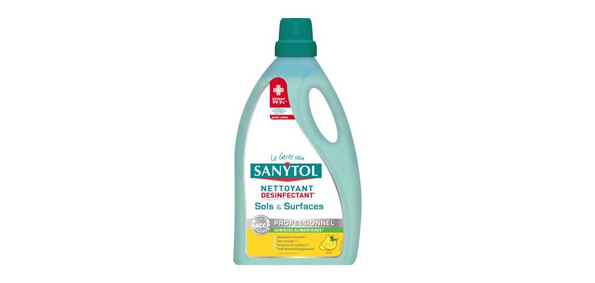 Nettoyant désinfectant antibactériens sols et surfaces Sanytol Professionnel Citron - 5L