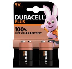 Pilas alcalinas 9V - LR61 Duracell Plus- Blister de 2 pilas