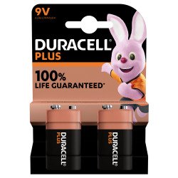 Alkaline battery 9V - 6LR61 Duracell Plus - blister of 2