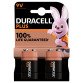 Duracell Plus - Pack de 2 piles Alcalines PP3/LR61 - 9 V