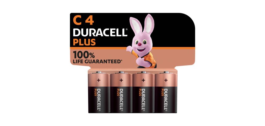 Pile C - LR14 Duracell Plus 1,5V - Blister de 4 piles