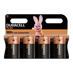 Alkalibatterie D - LR20 Duracell Plus - Pack von 4