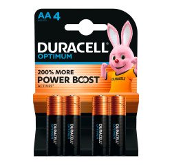 Duracell Optimum - Pack of 4 Alkaline AA/LR06 Batteries - 1.5 V