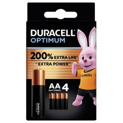 Pile Alcaline AA - LR6 Duracell Optimum - Blister de 4