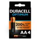 Alkalinebatterij AA - LR6 Duracell Optimum - blister van 4
