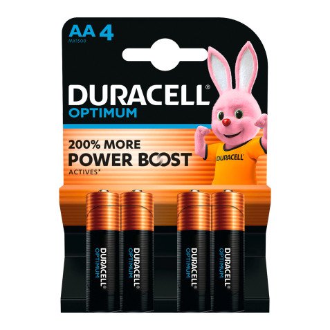 Duracell Optimum - Pack de 4 piles Alcalines AA/LR06 - 1,5
