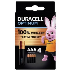 Alkalinebatterij AAA - LR3 Duracell Optimum - blister van 4