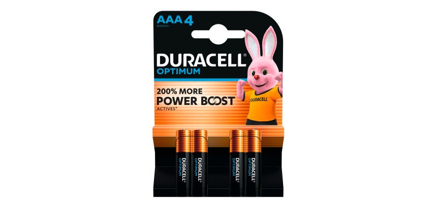 Pile Alcaline AAA - LR03 Duracell Optimum - Blister de 4