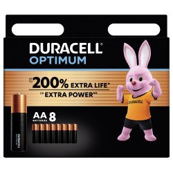 Pile alcaline AA - LR6 Duracell Optimum - Blister de 8