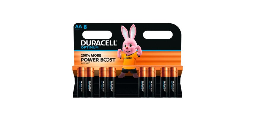 Pile alcaline AA - LR6 Duracell Optimum - Blister de 8