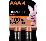 Pile Alcaline AA LR03 Duracell Plus - Blister de 4