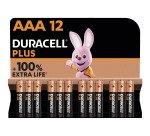 Pile Alcaline AAA LR03 Duracell Plus 1,5V - Blister de 12