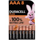Pile Alcaline AAA LR3 Duracell Plus - Blister de 8