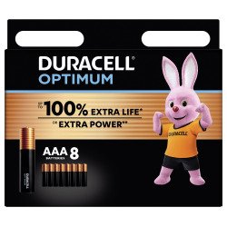 Alkalinebatterij AAA - LR3 Duracell Optimum - blister van 8