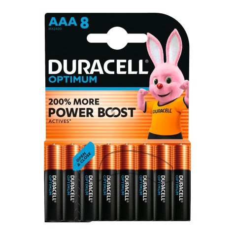 Pile Alcaline AAA - LR3 Duracell Optimum - Blister de 8