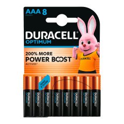 Duracell Optimum - Pack de 8 piles Alcalines AAA/LR03 - 1,5 V