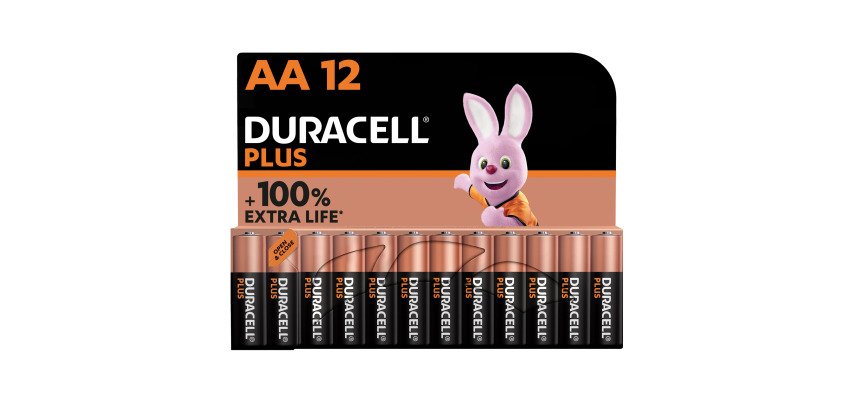 Pile Alcaline AA LR06 Duracell Plus - Blister de 12