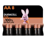 Pile Alcaline AA LR06 Duracell Plus - Blister de 8