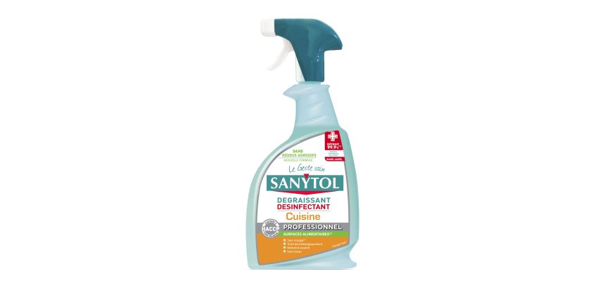 Nettoyant dégraissant désinfectant cuisine Sanytol professionnel - Spray 750 ml