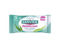 Lingettes nettoyantes désinfectantes surfaces Sanytol - Paquet de 72