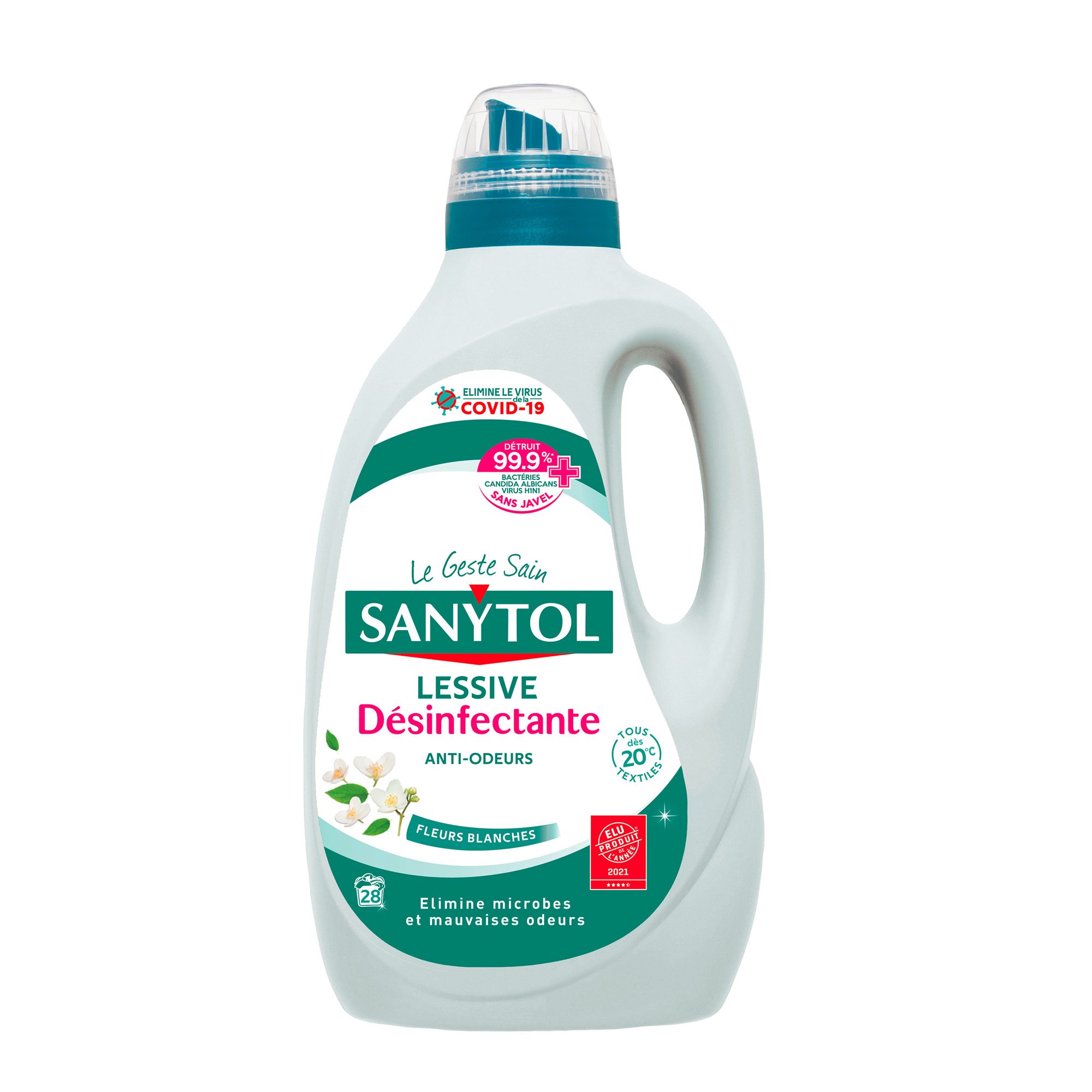 Lessive désinfectante antiodeurs Sanytol Flacon de 2,8 L