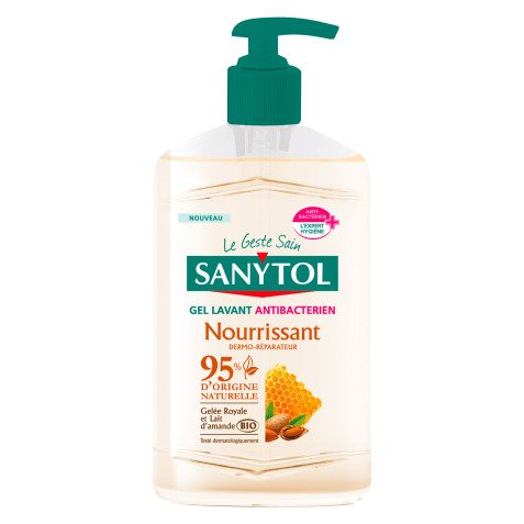 Gel lavant mains antibactérien Sanytol nourrissant - Flacon de 250 ml