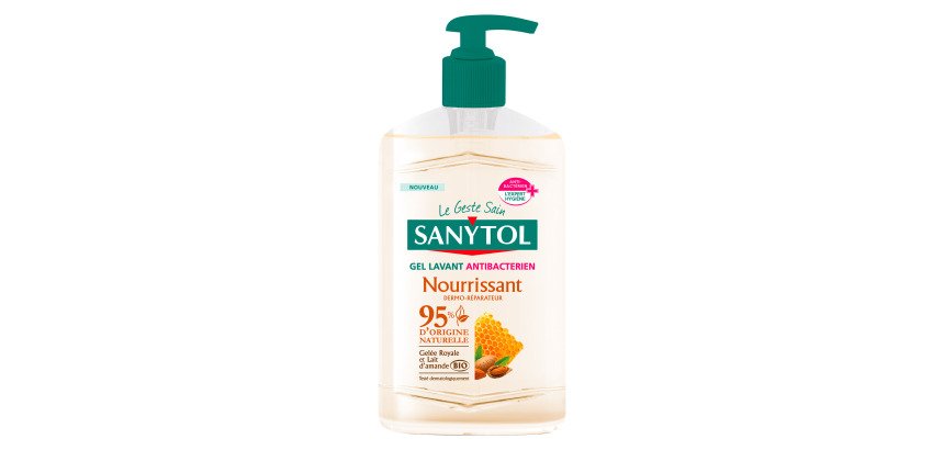 Savon antibactérien nourrissant Sanytol Lait d'Amande & Gelée Royal - 250 ml