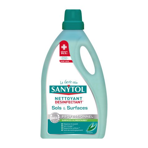 Nettoyant désinfectant sols et surfaces Sanytol Professionnel Eucalyptus - Bidon 5 L