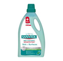 Nettoyant désinfectant antibactériens sols et surfaces Sanytol Professionnel Eucalyptus - 5L
