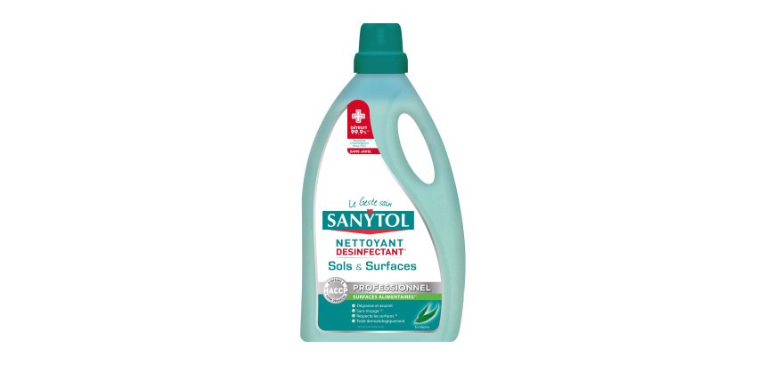 Nettoyant désinfectant antibactériens sols et surfaces Sanytol Professionnel Eucalyptus - 5L