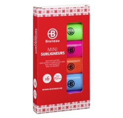 Highlighter Bruneau mini assorted colours - sleeve of 6