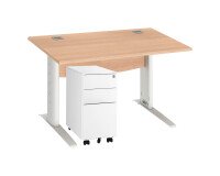 De_pack excellens metal120 cm chene blanc + caiss
