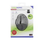 Ratón inalámbrico vertical ergonómico y recargable Ergo Line TnB ultracompacto color negro