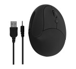 Ratón inalámbrico vertical ergonómico y recargable Ergo Line TnB ultracompacto color negro