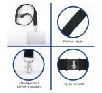 Badges 60 x 90 mm Avery avec tour de cou et mousqueton - Boite de 10