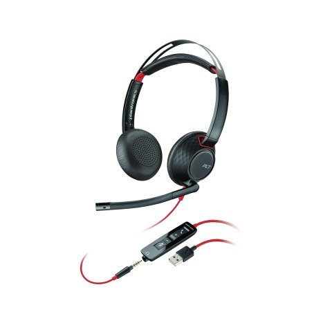 Auricular de cable HP Poly Blackwire C5220 USB-A + jack 3,5 mm