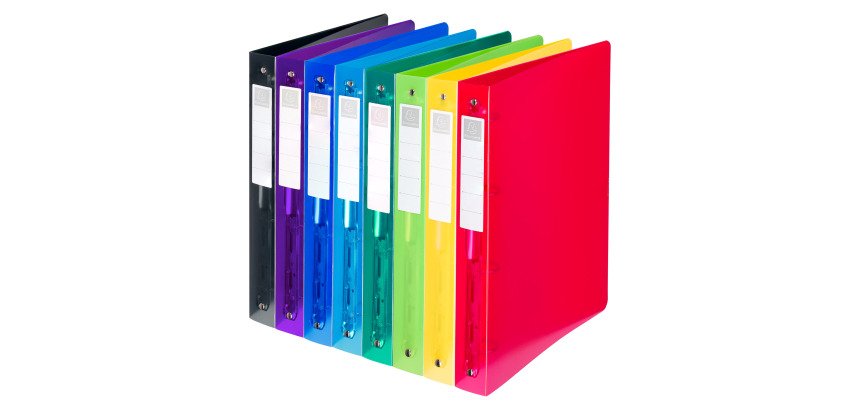 Classeur 4 anneaux plastifié Exacompta Iderama A4 maxi - Dos 4 cm couleurs assorties
