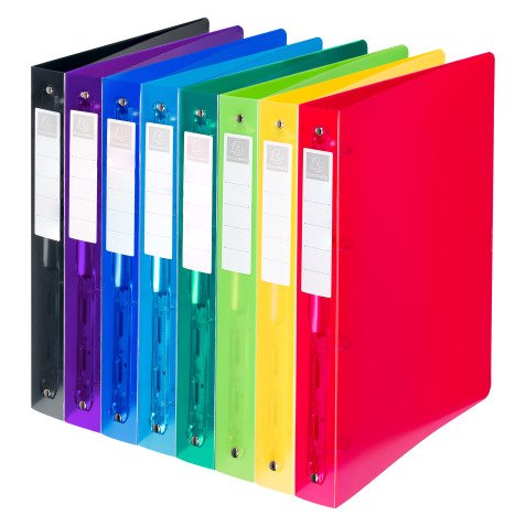 Classeur 4 anneaux plastifié Exacompta Iderama A4 maxi - Dos 4 cm couleurs assorties
