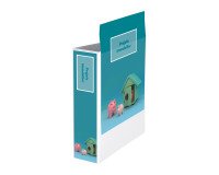 Classeur 4 anneaux cartonné Bruneau personnalisable A4 - Dos 7 cm blanc