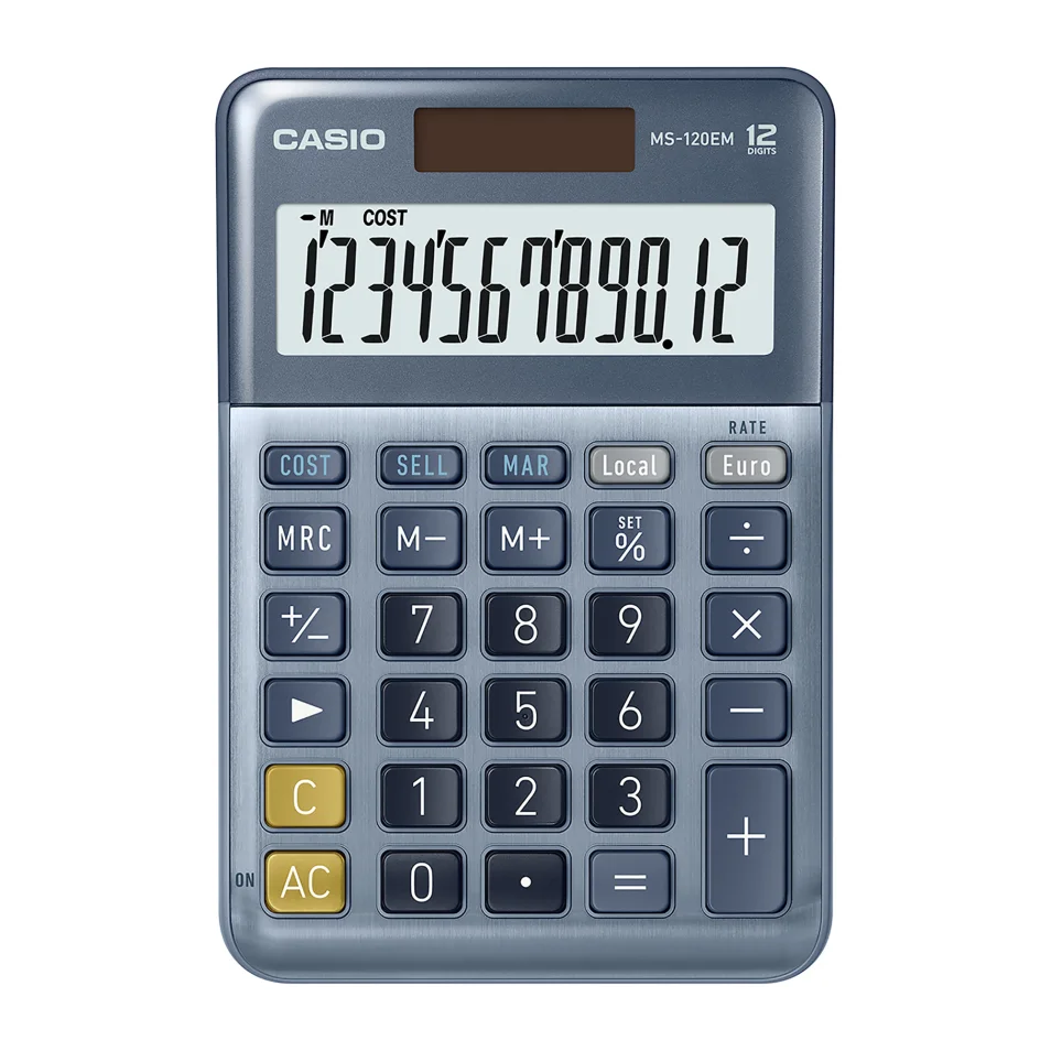 Calcolatrice da tavolo Casio MS-120EM 12 cifre blu su