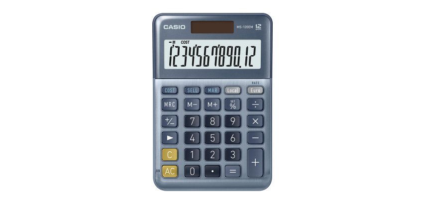 Bürorechner Casio MS-120 EM - 12 Ziffern