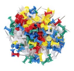 Epingles couleurs assorties de fixation - Boîte de 100