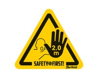 Señal adhesiva para suelo "Stop distancia de seguridad 2 metros" - bolsa de 4 señales