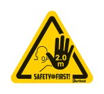 Señal adhesiva para suelo "Stop distancia de seguridad 2 metros" - bolsa de 4 señales