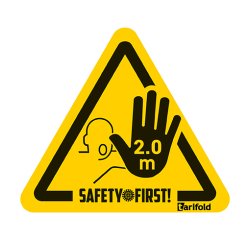 Señal adhesiva para suelo "Stop distancia de seguridad 2 metros" - bolsa de 4 señales