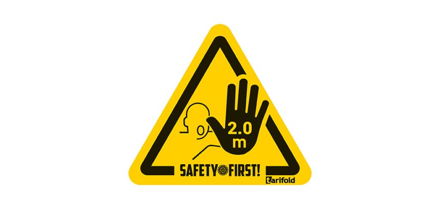 Señal adhesiva para suelo "Stop distancia de seguridad 2 metros" - bolsa de 4 señales