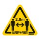 Señal adhesiva Safety First "Guarda una distancia de 2 metros" 150 x 170 mm - bolsa de 4 triangulos