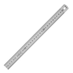 Double-sided ruler inox semi-hard Wonday 30 cm