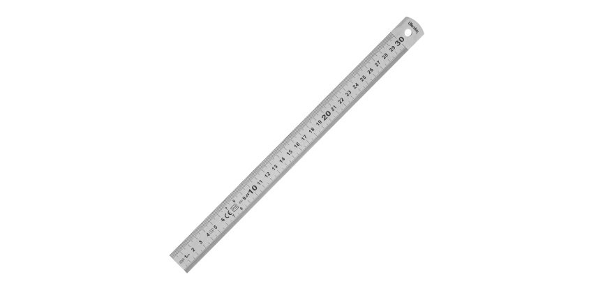 Double-sided ruler inox semi-hard Wonday 30 cm